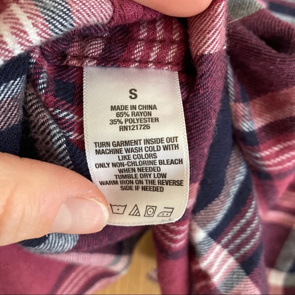Aeropostale Maroon and Navy Flannel Size Small - Picture 6 of 7